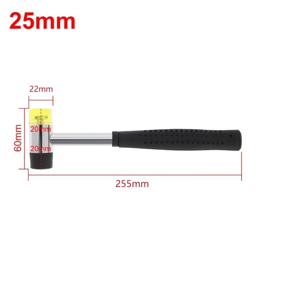 25mm Rubber Mallet Hammer FIBREGLASS Shaft Grip Handle DIY Camping Paving Tool