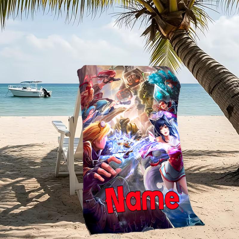 Customizable personalized beach towels League of Legends Jinx themed designs.Suitable for the beach, yoga, sports;ideal as beach accessories