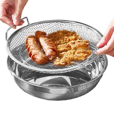 304 Edelstahl Frittierölfilter Fett Maschen Sieb Abtropfsieb Haushalt Kreisförmig Frittieröl Sieb mit Griff
