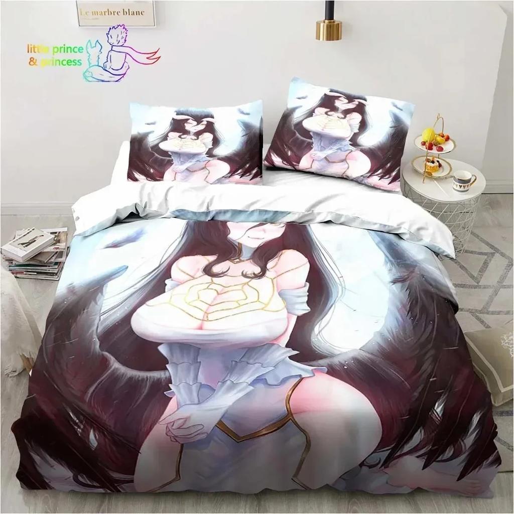 3D Print Albedo Overload Bedding Set Single Twin Full Queen King Size Bed Set Bedroom Hentai Anime Girl Bedding Gift