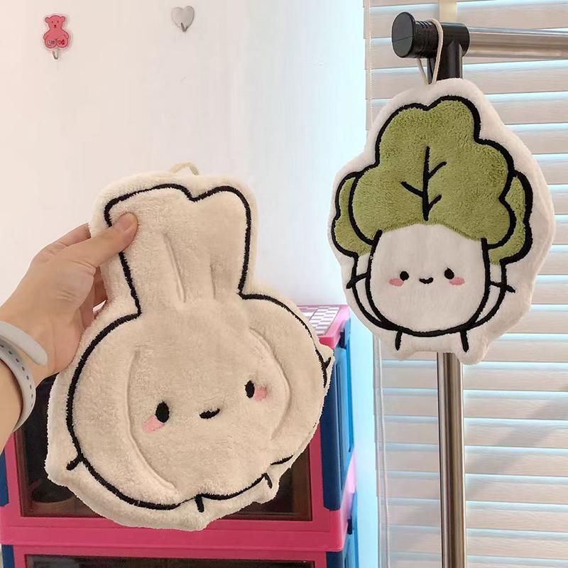 Kawaii Hand Towel Soft Absorbent Handkerchief Kitchen Towels Kitchen Bathroom Accessories Cleaning Cloth Hand Wipe