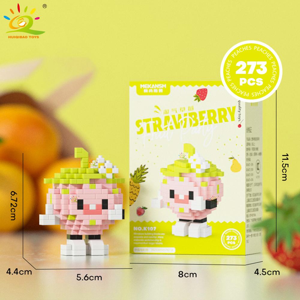 Mini Cute Delicious Fruit Micro Building Blocks 3D Diamond Model Food Bricks DIY City Construction Toys for Children