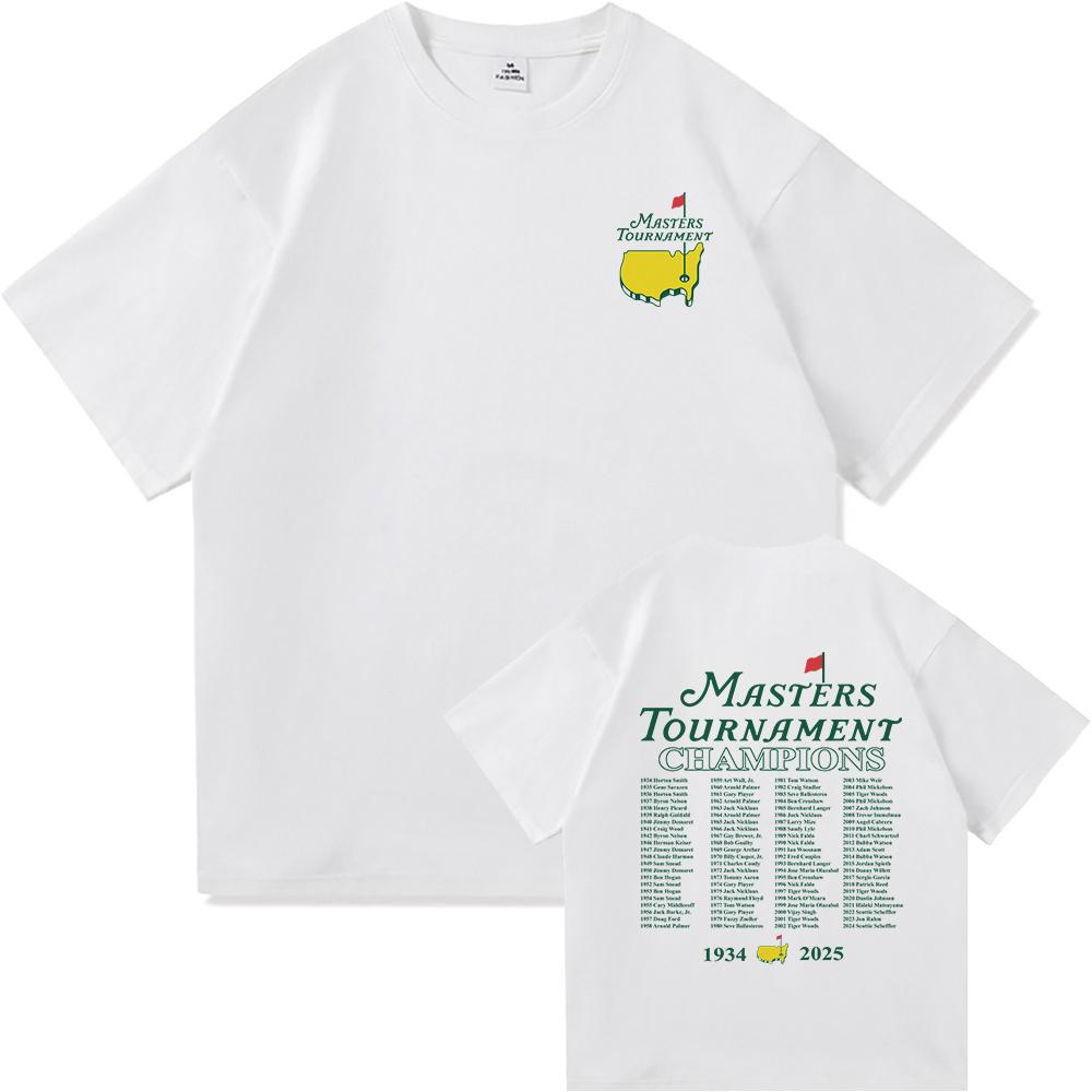 2025 Summer Rory Mcilroy Master Retro Mens Fashion and Leisure Retro Harajuku Highquality Loose Clothes Cotton Tshirt