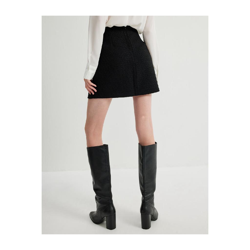 Mini Tweed A-line Skirt Slim Fit