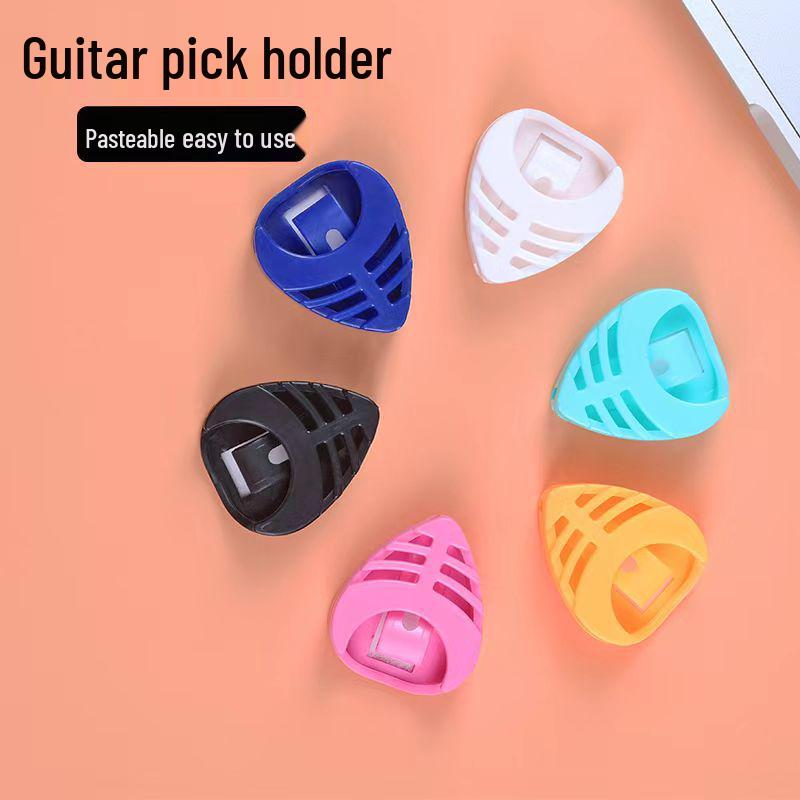 Heart-Shaped Guitar Plectrum Box with Adhesive Triangle Clip and Effects Pedal Accessories