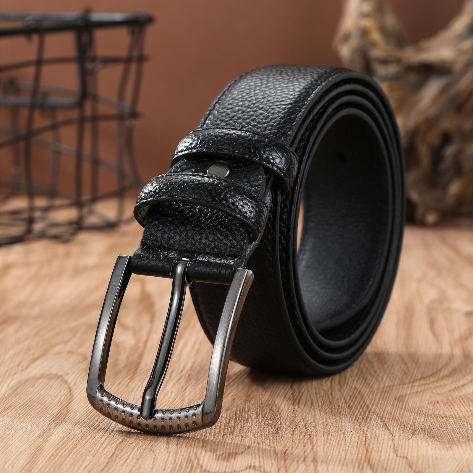 

Мужской ремень с пряжкой для брюк, повседневный ремень, устойчивый к царапинам, износостойкая одежда с ремнем 125cm чёрный