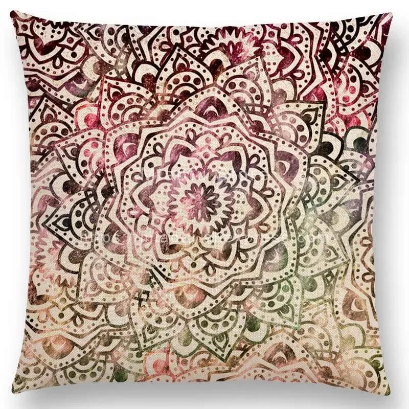 New Dreamy Rainbow Boho Beautiful Flower Gorgeous Floral Mandalas Fantasy Moon Stars Prints Cushion Cover Throw Pillow Case