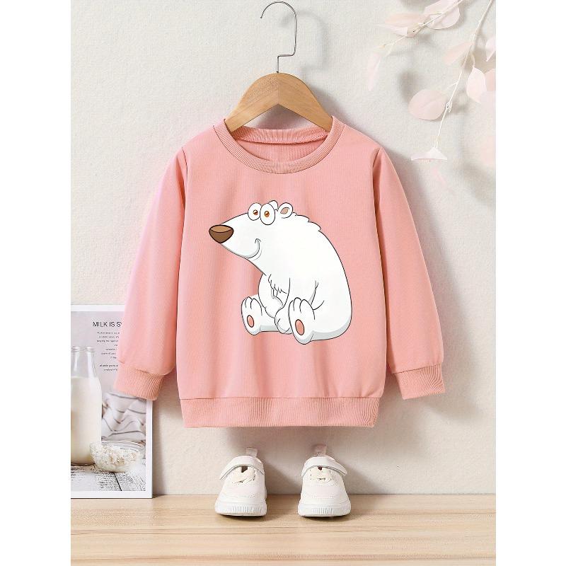 Spring/Autumn Cartoon Print Crew Neck Sweatshirt Sportswear for Toddlers and Young Children