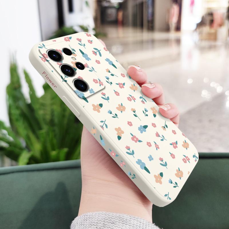 Drunk Fallen Flowers Phone Case For Samsung Galaxy S25 S24 S23 S22 S21 S20 S10 S10E Ultra Plus FE Note 20 Ultra Plus Cover