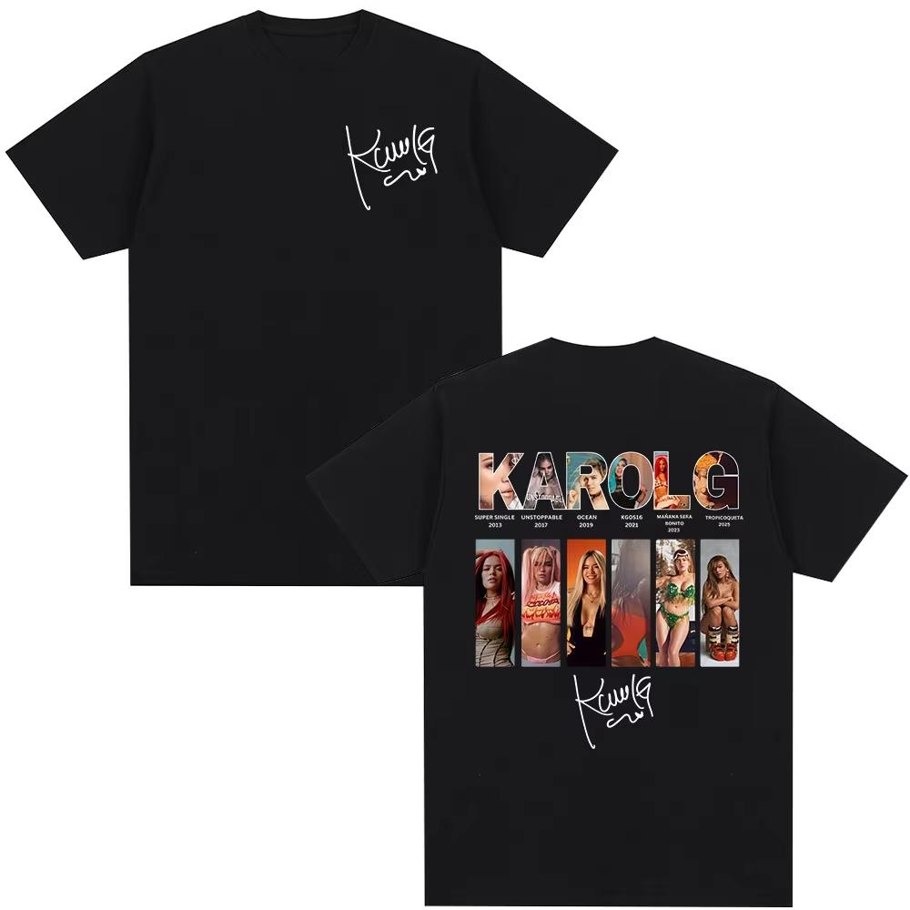 Karol G Tropicoqueta 2026 Album Cover Tshirts Unisex Women Clothing Fashion High Quality Tshirt Casual Cotton ONeck T Shirt Tops