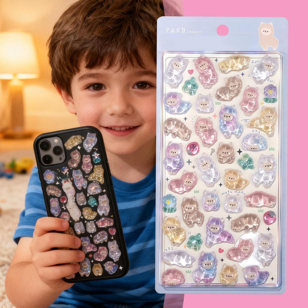 3D Stickers Crystal Cartoon Animal Decal Scrapbooking Stickers Cute Decor for Notebook, Phone Case & DIY Crafts Multipurpose