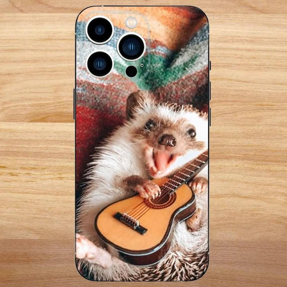 Hedgehog animal Phone Case For iPhone 16,15,14,13,12,11,Mini,Pro,SE,MAX White Matte Shockproof Cover