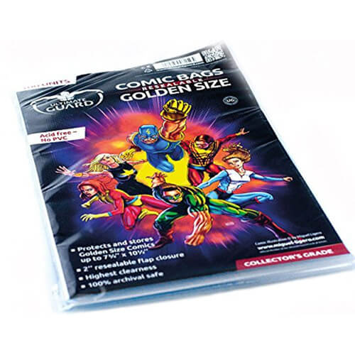 Ultimate Guard Comic Bags Resealable 100pk (Golden)