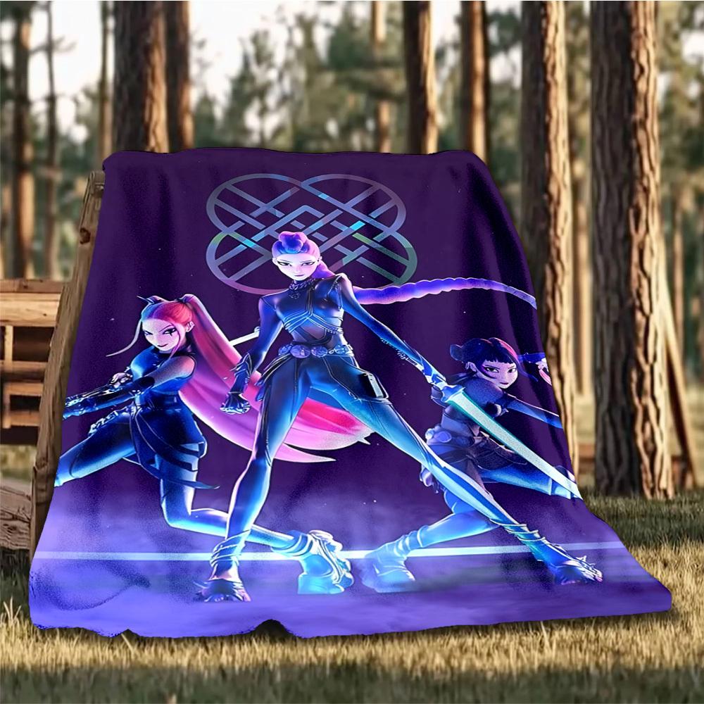 1 Stück Huntrix Outdoor Flanelldecke für Mädchen Weich, Leicht, Perfekt zum Campen und als Geschenk, Digital