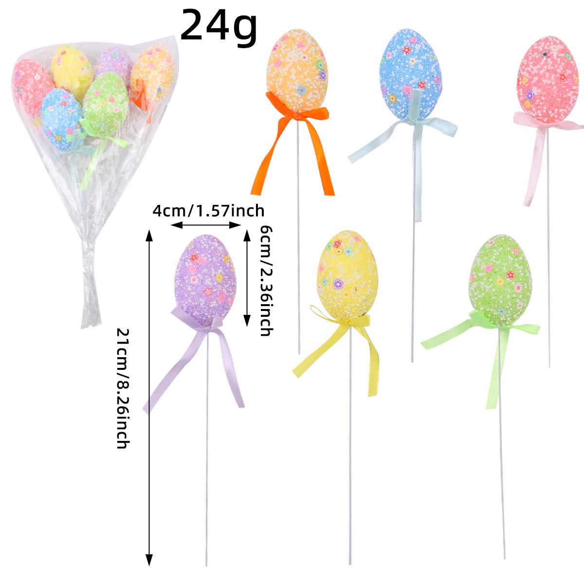 

6Pcs Colorful Easter Eggs Hanging Pendant Ornament Rabbit Painting Egg Decor Happy Easter Party Decoration Home Kid Gifts 2025