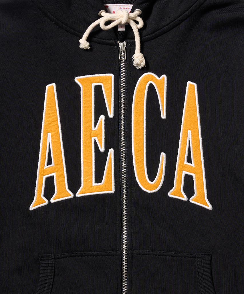 Aeca Aeca Applique Zip Up Hoodie-Black