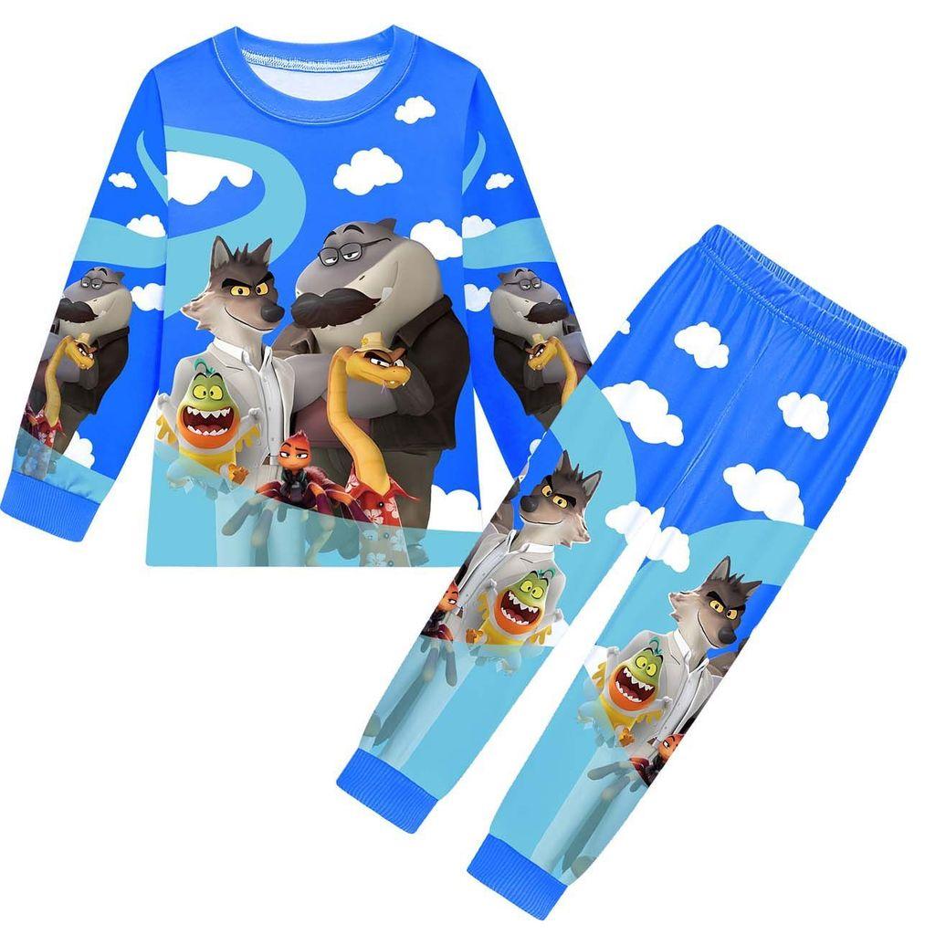 Set Haine Copii Băieți Fete Anime Desene Animate Tipărit Bărbați Răi Casual Mâneci Lungi Tricou Pantaloni