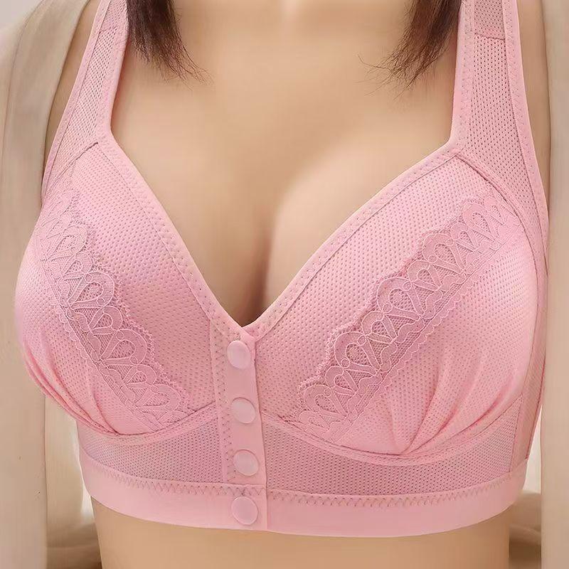 Women's Bra Front Buckle No Steel Ring Thin Cup Ladies Vest Underwear B/C Cup