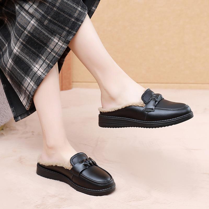 Fleece-Schuhe, Leichte Damen-Schuhe mit weicher Sohle und weichem Obermaterial, Flache und warme Schuhe