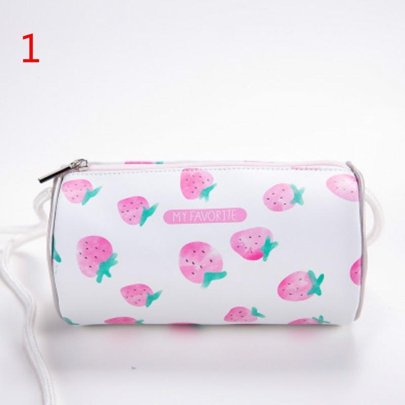 

Женская сумка маленькая свежая и милая с принтом клубники сумка из искусственной кожи милая летняя бочкообразная 1