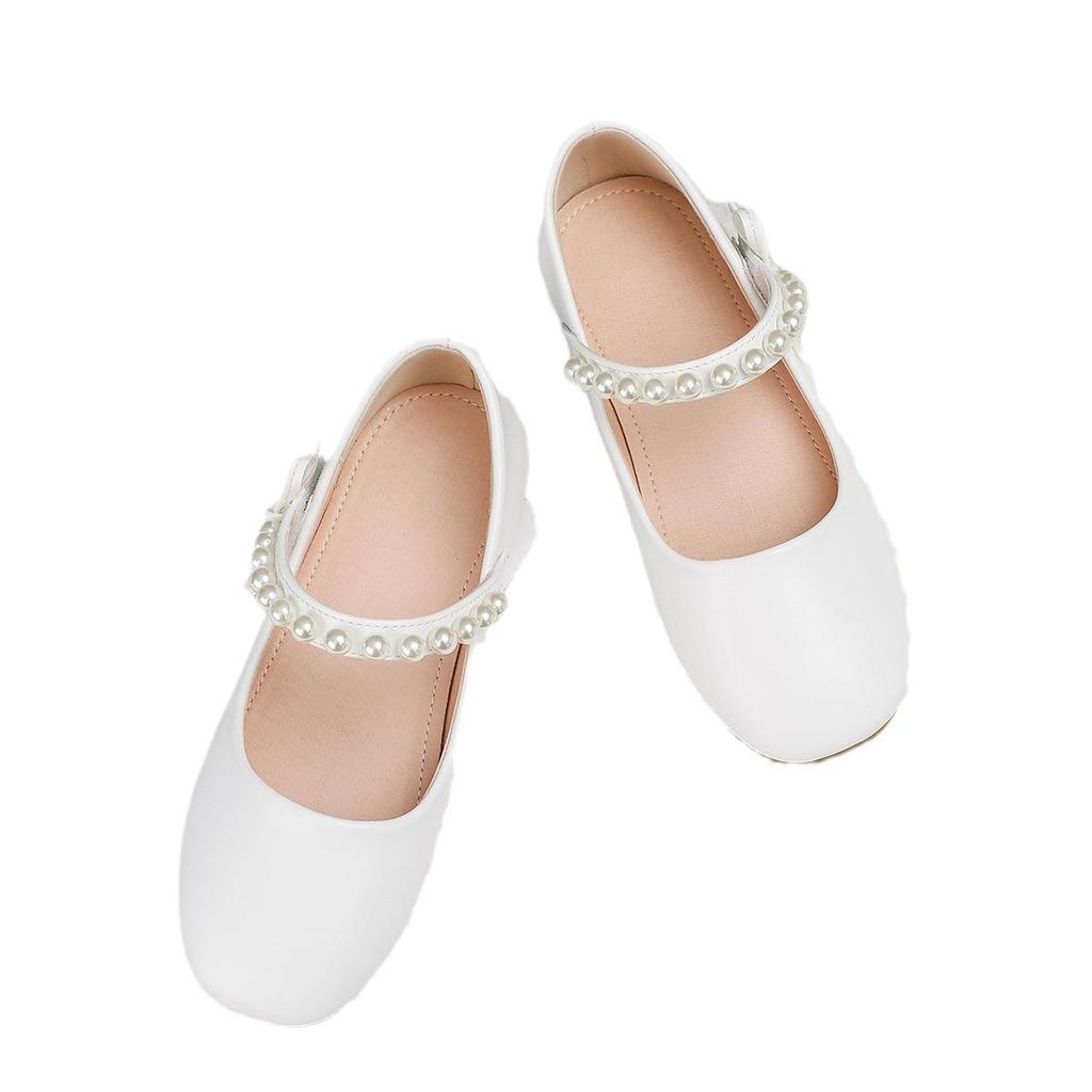 Girls' Spring & Autumn Princess Soft-Soled Leather Shoes: Stylish White Baby & Student Performance Footwear