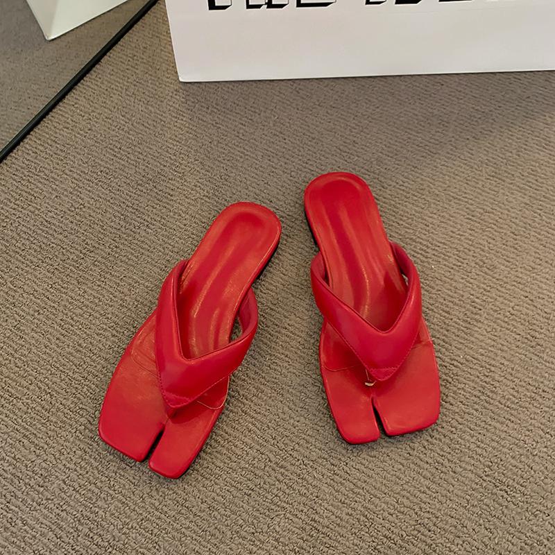 2025 Sommer Damen Zehensteg-Slipper Mode Flats Pantoletten Komfort Outdoor Strandurlaub Flip Flop