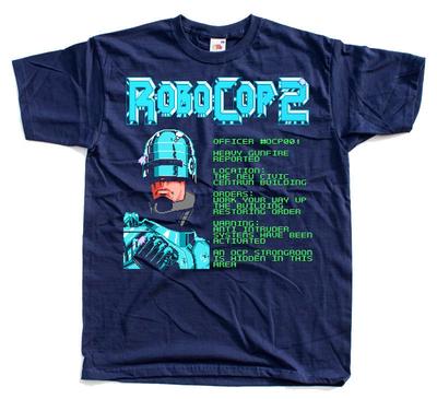 Robocop 2 REPORT Bildschirm NES Spiel T-Shirt DUNKELBLAU S-5XL ALLE GRÖSSEN NEU!!!