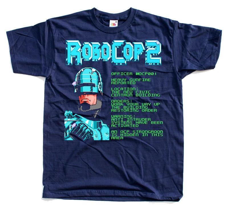 Robocop 2 REPORT Bildschirm NES Spiel T-Shirt DUNKELBLAU S-5XL ALLE GRÖSSEN NEU!!!