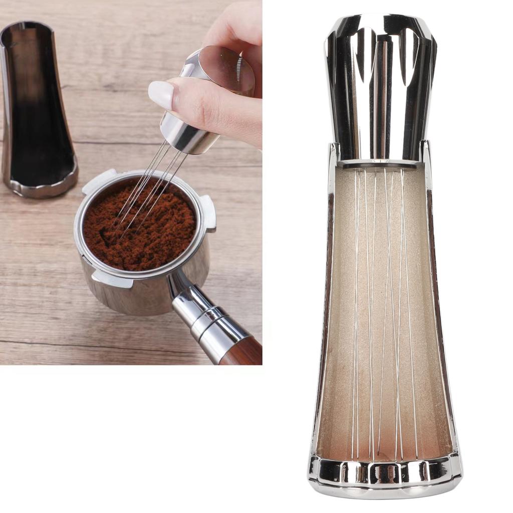 Stainless Steel Coffee Powder Stirring Tool Coffee Stirrer Distribution Tool for Home Kitchen Dinning Room