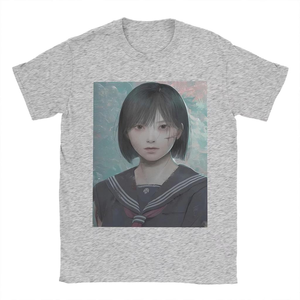 Silent Hill F Game Hinako Men's T Shirt Vintage Tee Shirt Short Sleeve O Neck T-Shirts Cotton Gift Idea Clothes