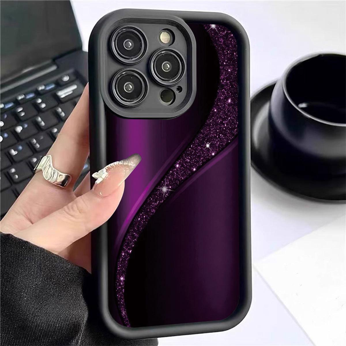 

Gradient Light Purple Groove iPhone 14/15/16/17 Pro Max Protective Case Xiaomi 14T PRO чорний