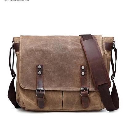 Men's Handbag Shoulder Bag Retro Camera Diagonal Cross European and American Style Waterproof and Waxed Camera Bag Material