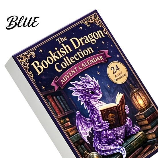 Desktop Decoration for Bookshelves Crystal Dragon Advent Calendar 2026 24 Days Fantasy Reading Book Countdown Calendar Day Pcs Mini 2D Flat Acrylic