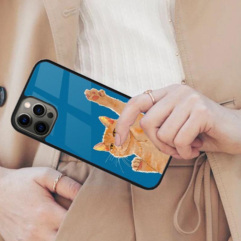 

Cute Cartoon Cat Magnetic Phone Case For APPLE iPhone 17 Air 16 14 13 12 Pro Max 15 Plus Wireless Charge With MagSafe Cover iPhone 14