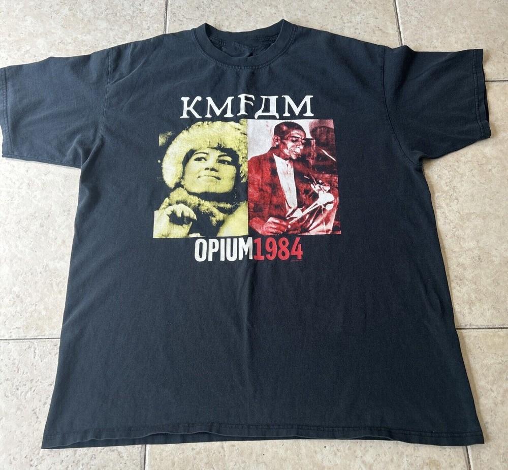 KMFDM Opium 1984 Хлопок Черный Все Размеры Унисекс Рубашка Унисекс Футболка S