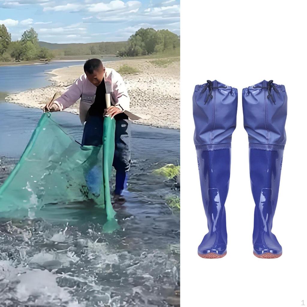 Fishing Waders Hip Wader for Adults Wear Resistant Gardening Breathable Water Pants Rain Boots