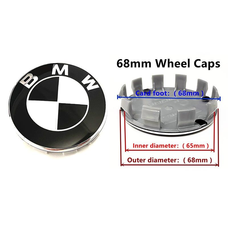 For BMW M Car Black White BMW Logo Front Hood Emblem 82mm Rear Badge 74mm Wheel Hub Cap 68mm steering wheel sticker 45mm Accessories
