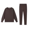 Autumn New Round Neck Split Loose Long-sleeved Sweatshirt and Tight Long Pants Casual Sports Morning Run Two-piece Set