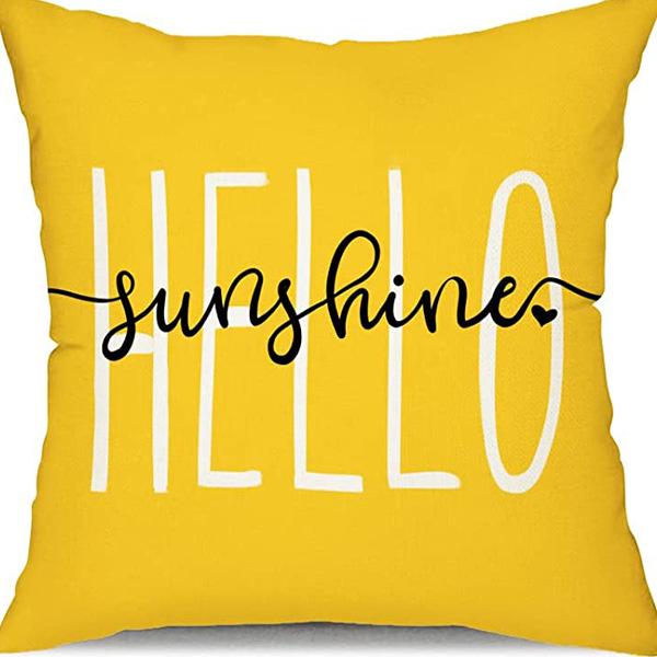 Small Daisy Flower Pillowcase New Striped Linen Home Fabric Sofa Pillowcase Light Luxury
