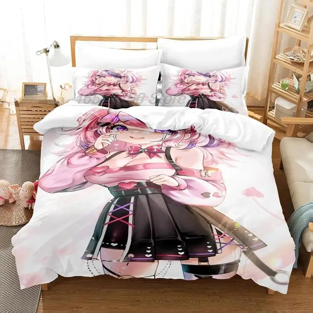 

Ironmouse Bedding Set Single Twin Full Queen King Size Bed Set Adult Kid Bedroom Duvet cover Sets 3D Print Anime Kawaii Girls EU Single(135*200cm)3pcs