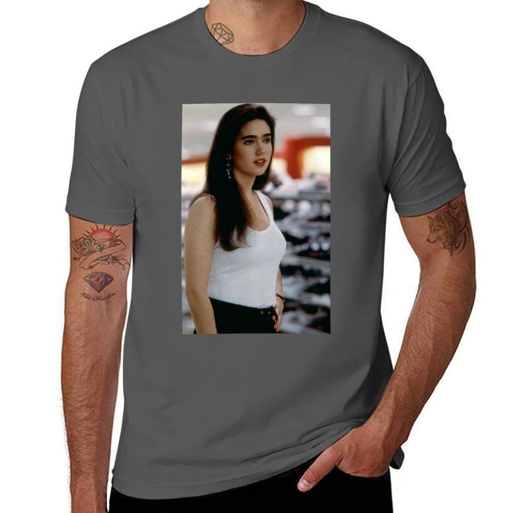 White Jennifer Connelly Dress Tshirt Big And Tall Gym Tshirt