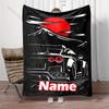 6 Style Custom Name Blanket Japanese Racing Print Suitable for Sofa, Bed, Travel, Office, Chair Car Camping Luxury Gifts