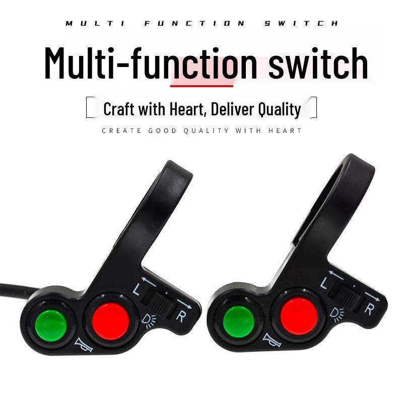 

Universal LED Motorcycle & Tricycle Headlight, Horn, and Turn Signal Switch Combo. Multi-functional Switch чорний