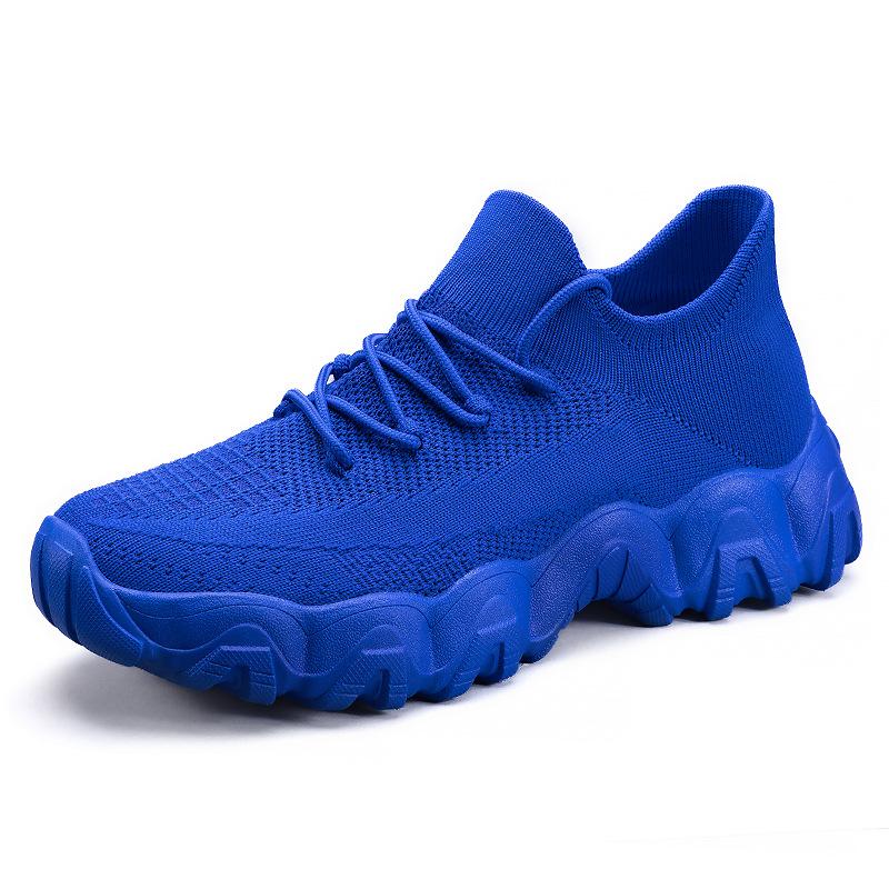 

Мужская обувь новая повседневная обувь дышащая обувь из летучего трикотажа мужская обувь на толстой подошве амортизирующая спортивная обувь на шнуровке неглубокие одинарные туфли 41