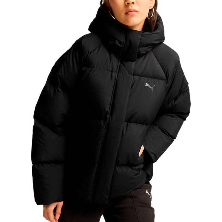 Puma Sportstyle Womens Basic Collection FW24 Lifestyle Down Outerwear Warmcell Solid Color Loose Fit Zip-Up Hooded Puffer Jacket 684079-01