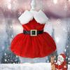 Santa Claus Suit Red Dresses Fashion Dog Cats Warm Photo Costume Pet Supplies