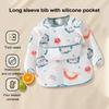Long Sleeve Apron Waterproof  Baby Smock Bib Soft Sleeved Adjustable Weaning Smock Full Sleeve Toddler Eating Shirt Bibs