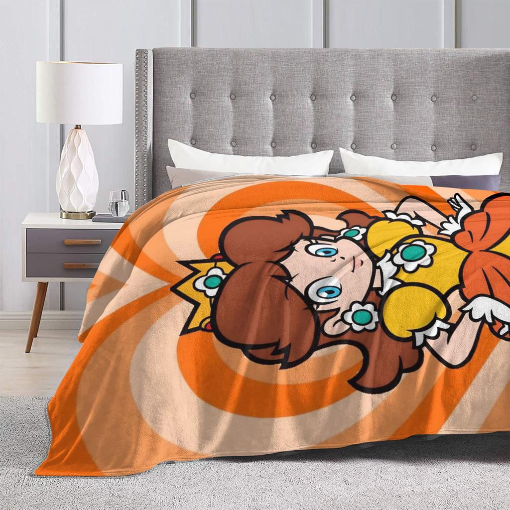 Coperta in Pile Princess Daisy Marios con Stampa   Coperte Plaid Multifunzione Super Calde per Letto Divano Copriletti