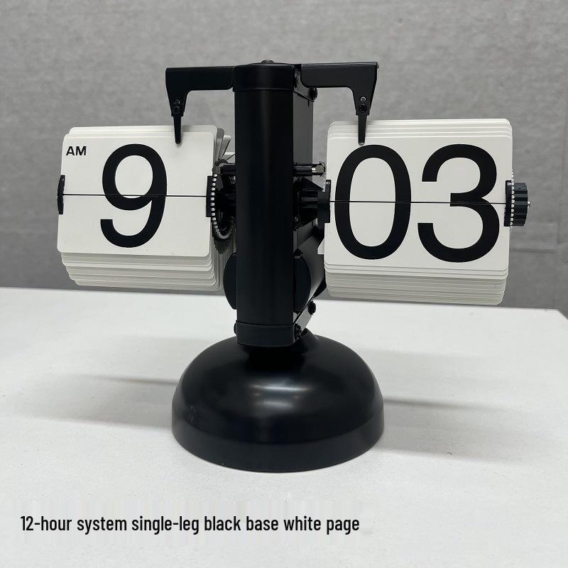 European Retro Mechanical Flip Clock - Desktop Ornament for Living Room