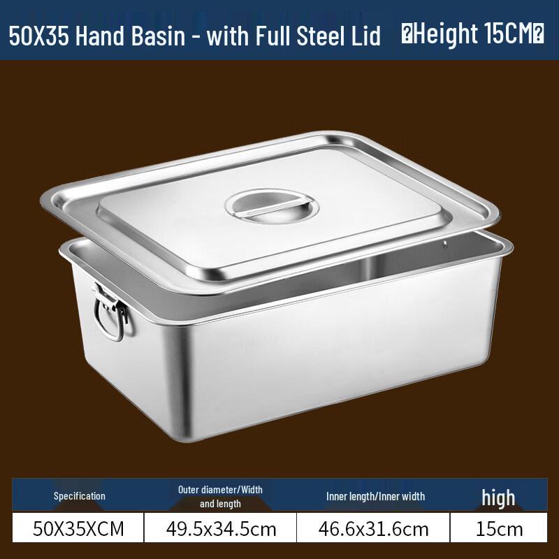 Anditai 304 Stainless Steel Rectangular Buffet Food Pan with Lid